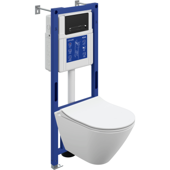 Комплект CERSANIT CITY SMART DPL EO инсталляция AQUA 40 SMART M кнопка ESTETICA пластик черный матовый с